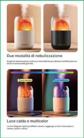 UMIDIFICATORE EFFETTO VULCANO